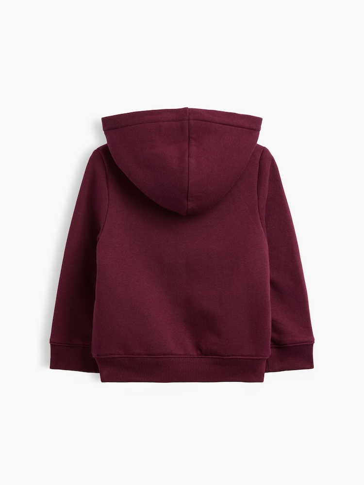 Gap Burgundy Red & Navy Sherpa-Lined Logo Zip-Up Hoodie (6mths-5yrs) - Image 2 of 3 Gap Burgundy Red & Navy Sherpa-Lined Logo Zip-Up Hoodie (6mths-5yrs) - Image 2 of 3