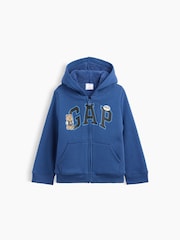 Gap Blue Brannan Bear Sherpa-Lined Logo Zip-Up Hoodie (6mths-5yrs) - Image 1 of 3