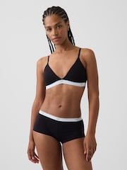 Gap Black Softest Stretch Cotton Logo Triangle Bra - Image 1 of 5