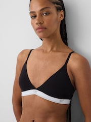 Gap Black Softest Stretch Cotton Logo Triangle Bra - Image 4 of 5
