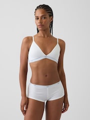 Gap White Softest Stretch Cotton Logo Triangle Bra - Image 1 of 5