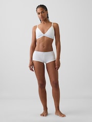 Gap White Softest Stretch Cotton Logo Triangle Bra - Image 3 of 5