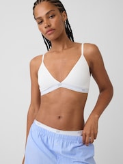 Gap White Softest Stretch Cotton Logo Triangle Bra - Image 4 of 5