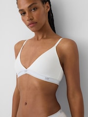 Gap White Softest Stretch Cotton Logo Triangle Bra - Image 5 of 5