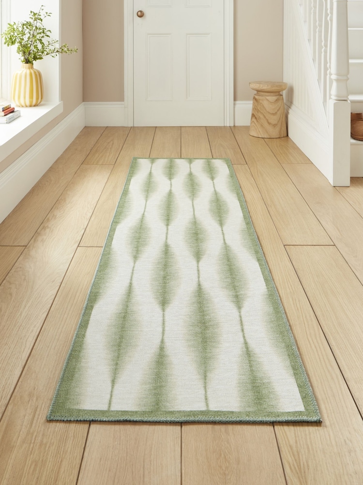 Scion Sage Green Kasuri Washable Runner - Image 1 of 4 Scion Sage Green Kasuri Washable Runner - Image 1 of 4