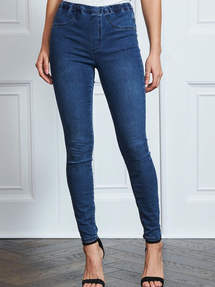 Sosandar Blue Soft Touch Jegging - Image 1 of 6 Sosandar Blue Soft Touch Jegging - Image 1 of 6