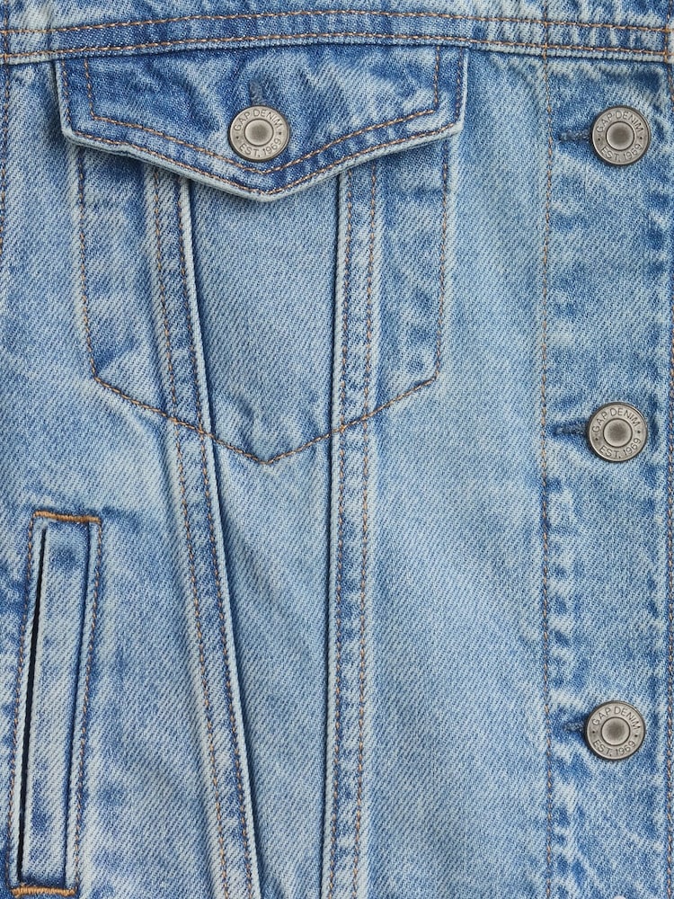 Gap Light Wash Icon Denim Jacket (4-13yrs) - Image 5 of 5 Gap Light Wash Icon Denim Jacket (4-13yrs) - Image 5 of 5
