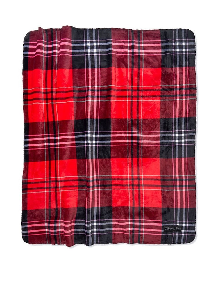 Victoria's Secret PINK Plaid Sherpa Blanket - Image 2 of 3 Victoria's Secret PINK Plaid Sherpa Blanket - Image 2 of 3