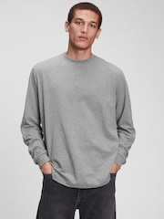 Gap Grey Classic Long Sleeve Crew Neck T-Shirt - Image 1 of 1