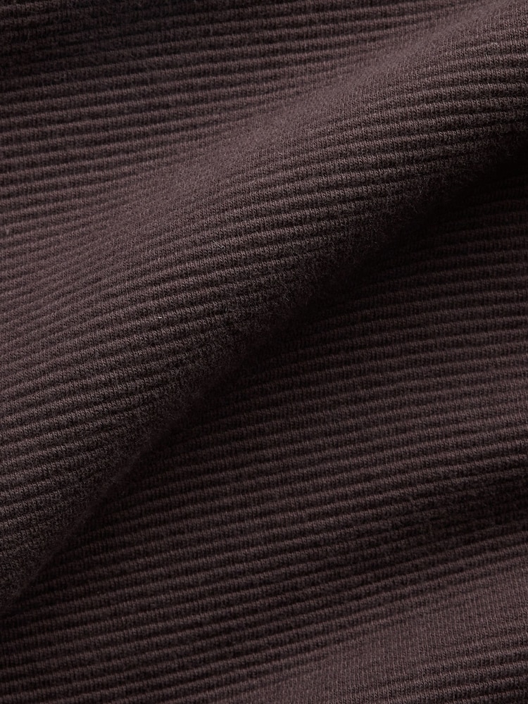 Brun - Gap pull oversize en coton texturé à demi-fermeture éclair - Image 5 de 5