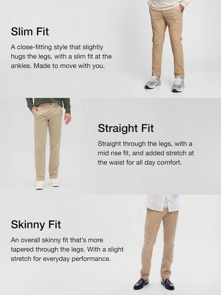 Gap Beige Straight Fit Stretch Essential Chino Trousers - Image 5 of 5