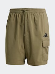 adidas Olive Green Essentials Small Logo Cargo Chelsea Shorts - Image 6 of 6