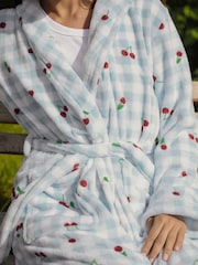 Urban Threads Fruity Gingham Print Fleece Dressing Gown - Imagen 3 de 4