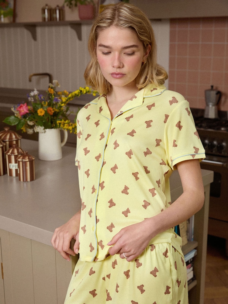 Teddy Bear Print Short Pyjamas Set - Image 5 of 5 Teddy Bear Print Short Pyjamas Set - Image 5 of 5