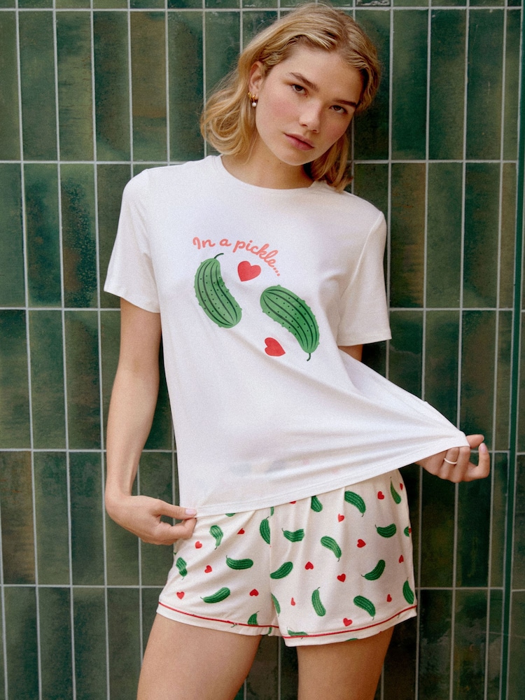 In a Pickle Print Short Pyjamas Set - Image 1 of 5