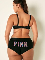 Victoria's Secret PINK Pure Black Floral Logo Smooth Lightly Lined Bra - Image 2 of 5