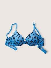 Victoria's Secret PINK Azure Sky Blue Daisy Smooth Push Up Bra - Image 5 of 5