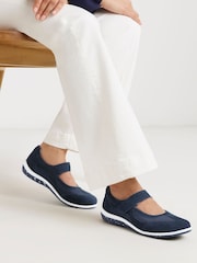 JD Williams Blue Sporty Mary Jane Trainers - Image 1 of 4