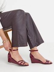 JD Williams Red Wide Fit Wedge Two Part Heels - Image 1 of 4