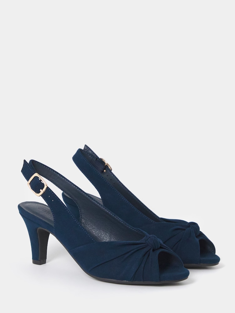 JD Williams Blue Extra Wide Fit Peep Toe Heels - Image 2 of 4 JD Williams Blue Extra Wide Fit Peep Toe Heels - Image 2 of 4