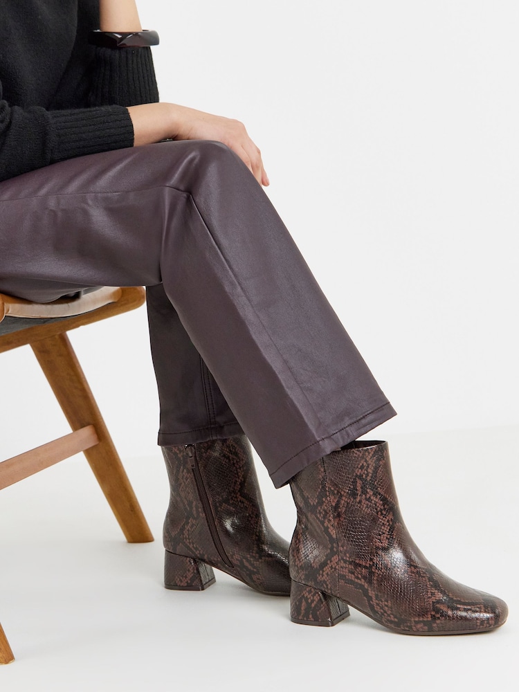 JD Williams Animal Extra Wide Fit Block Heel Ankle Boots - Image 1 of 4
