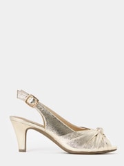 JD Williams Gold Wide Fit Peep Toe Heels - Image 2 of 4