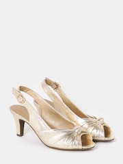 JD Williams Gold Wide Fit Peep Toe Heels - Image 3 of 4