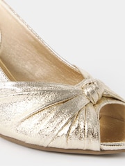JD Williams Gold Wide Fit Peep Toe Heels - Image 4 of 4