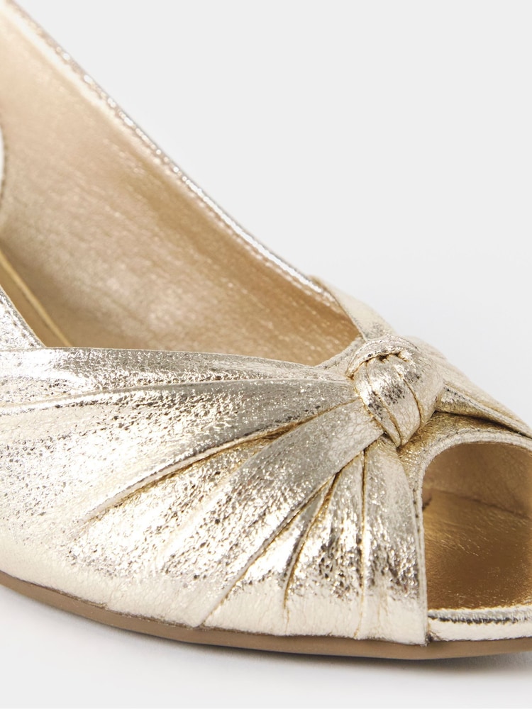 JD Williams Gold Wide Fit Peep Toe Heels - Image 4 of 4 JD Williams Gold Wide Fit Peep Toe Heels - Image 4 of 4