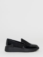 JD Williams Black Wide Fit Slip On Loafers - Image 2 of 4