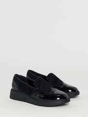 JD Williams Black Wide Fit Slip On Loafers - Image 3 of 4