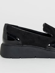 JD Williams Black Wide Fit Slip On Loafers - Image 4 of 4