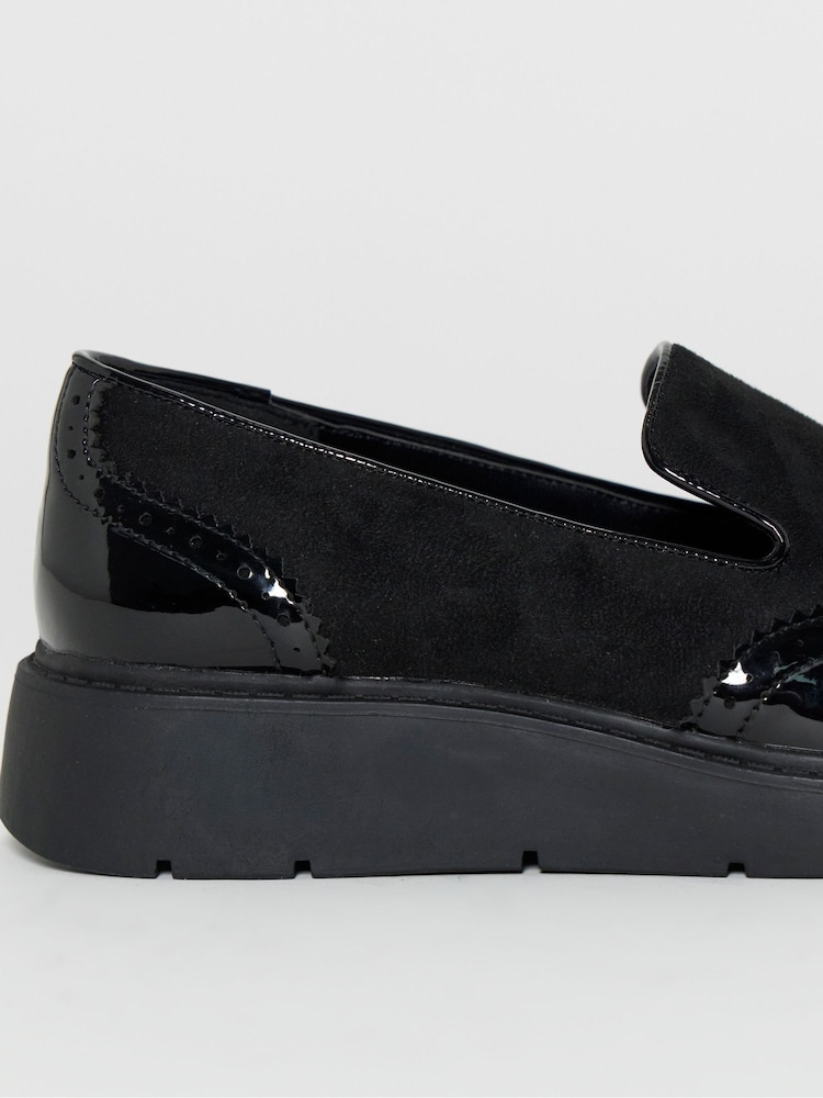 JD Williams Black Wide Fit Slip On Loafers - Image 4 of 4 JD Williams Black Wide Fit Slip On Loafers - Image 4 of 4