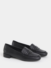 JD Williams Black Extra Wide Fit Block Heel Loafers - Image 3 of 4