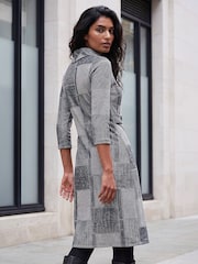 Roman Grey Jacquard Patchwork Dress - Image 3 of 4