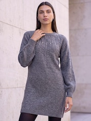 Roman Faux Pearl Knit Dress - Imagen 2 de 4