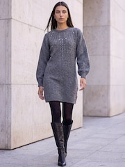 Roman Faux Pearl Knit Dress - Imagen 3 de 4