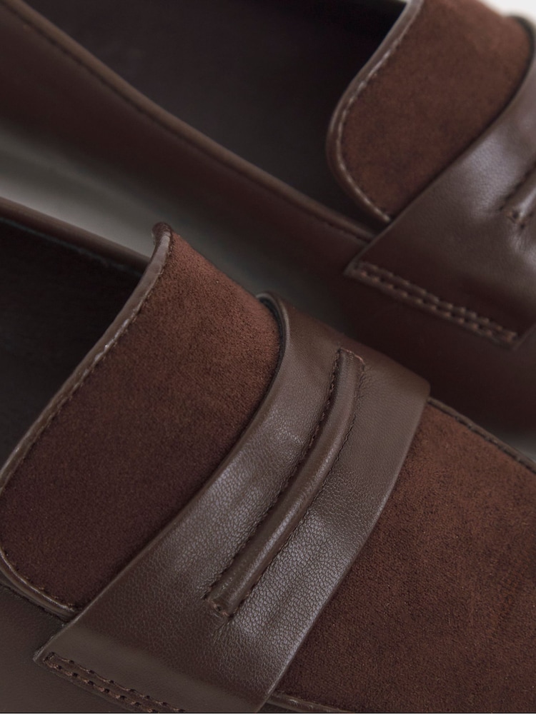 JD Williams Brown Wide Fit Block Heel Loafers - Image 4 of 4 JD Williams Brown Wide Fit Block Heel Loafers - Image 4 of 4