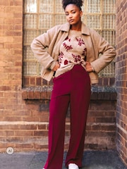 Roman Brown Boucle Bomber Jacket - Image 1 of 4