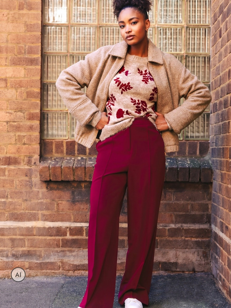 Roman Brown Boucle Bomber Jacket - Image 1 of 4 Roman Brown Boucle Bomber Jacket - Image 1 of 4