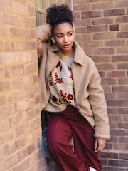 Roman Brown Boucle Bomber Jacket - Image 2 of 4