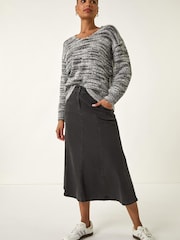 Roman Black Shimmer V-Neck Knitted Jumper - Image 1 of 4