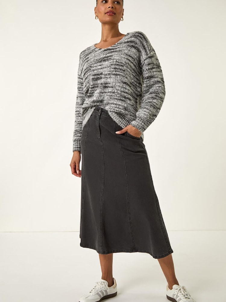 Roman Black Shimmer V-Neck Knitted Jumper - Image 1 of 4