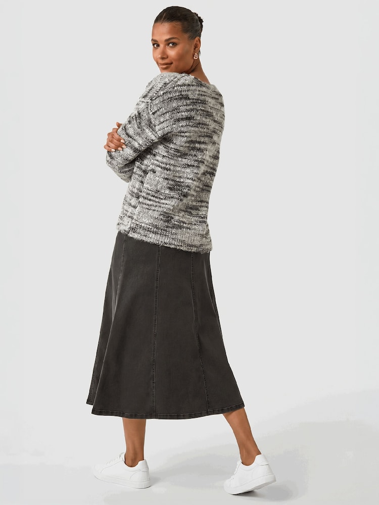 Roman Black Shimmer V-Neck Knitted Jumper - Image 2 of 4