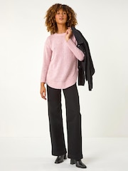 Roman Nep Fabric Curved Hem Jumper - 4суретінің 2 суреті