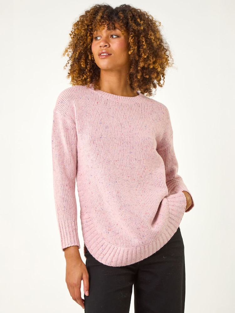 Roman Nep Fabric Curved Hem Jumper - 4суретінің 4 суреті