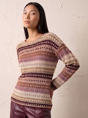 Roman Natural Bobble Knit Stripe Jumper - Image 1 of 4