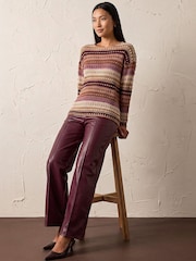 Roman Natural Bobble Knit Stripe Jumper - Image 2 of 4