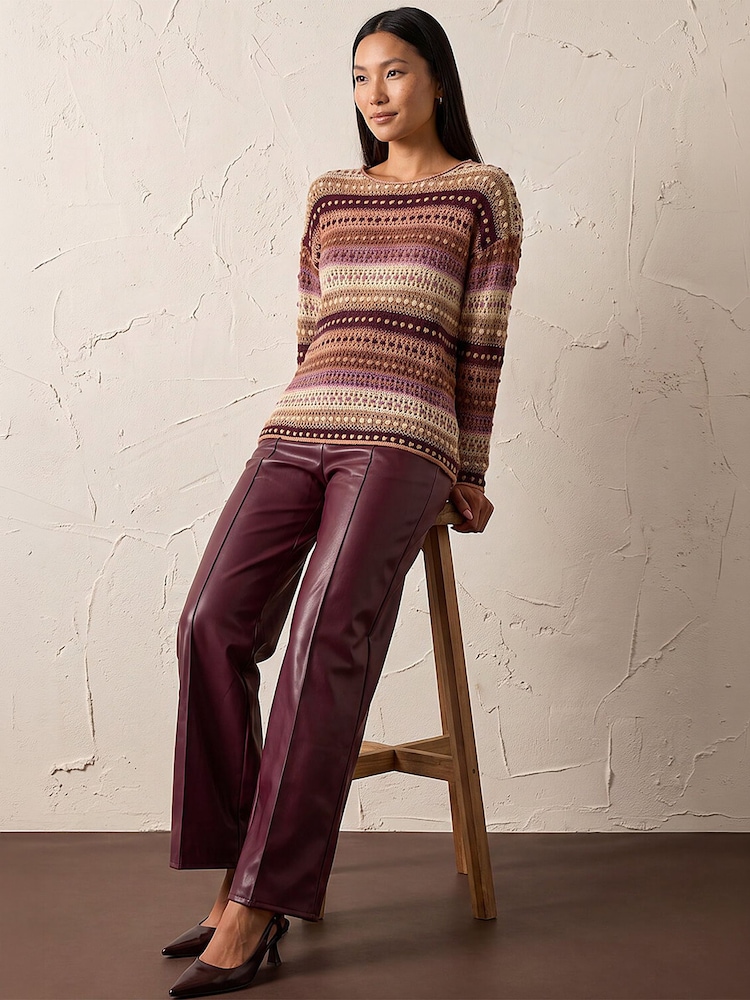 Roman Natural Bobble Knit Stripe Jumper - Image 2 of 4
