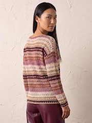 Roman Natural Bobble Knit Stripe Jumper - Image 3 of 4